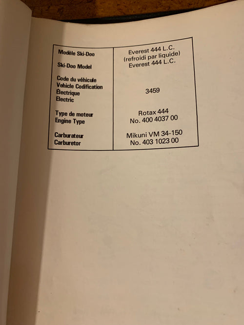 1978 Everest 444 LC Parts Catalog