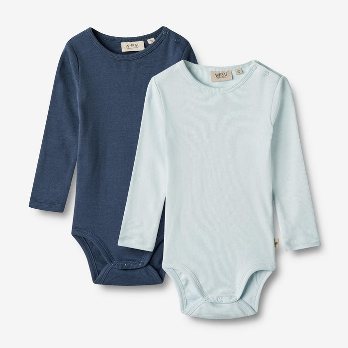 Wheat Main 2 Rib Body L/S Spencer Underwear/Bodies 4034 light blue navy