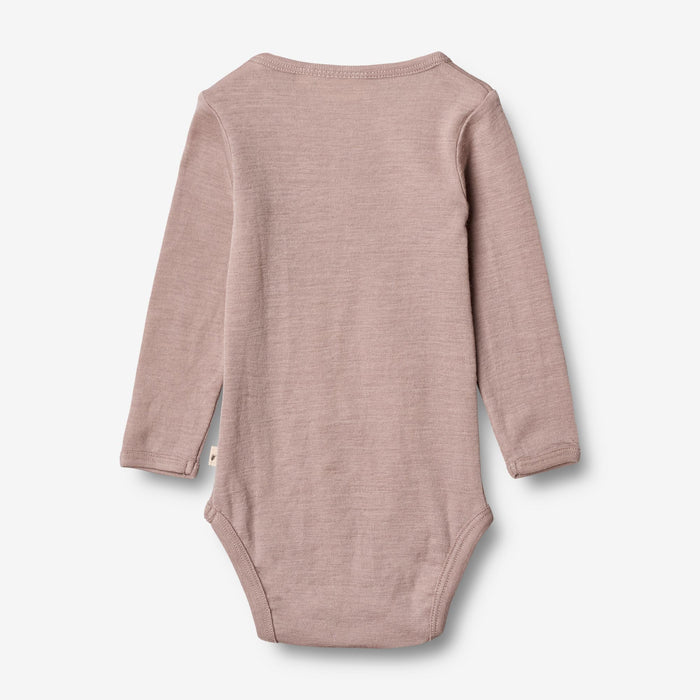 Wheat Wool Body Gatherings Wool LS | Baby Underwear/Bodies 2086 dark powder