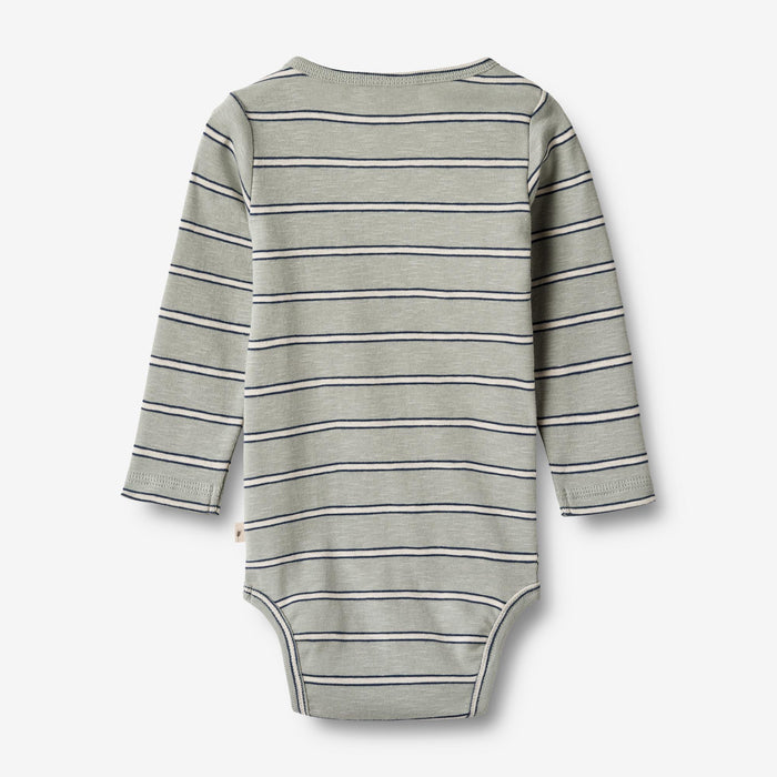 Wheat Main Body L/S Freddie Underwear/Bodies 1476 sea mist stripe