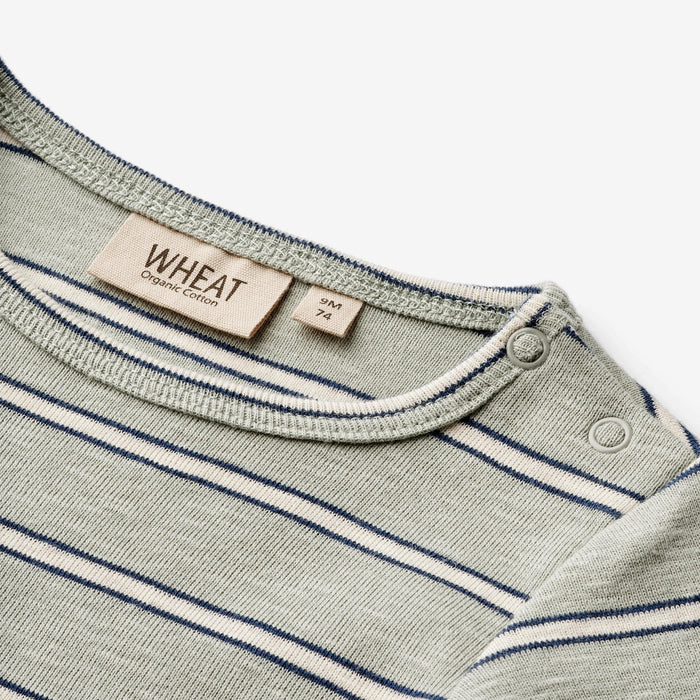 Wheat Main Body L/S Freddie Underwear/Bodies 1476 sea mist stripe