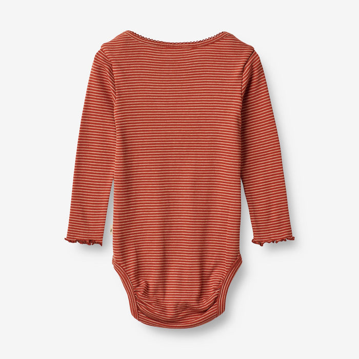 Wheat Main Body Rie | Baby Underwear/Bodies 1952 paprika stripe