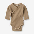Wheat Main Body Wraparound Chia | Baby Underwear/Bodies 3238 beige rib stripe