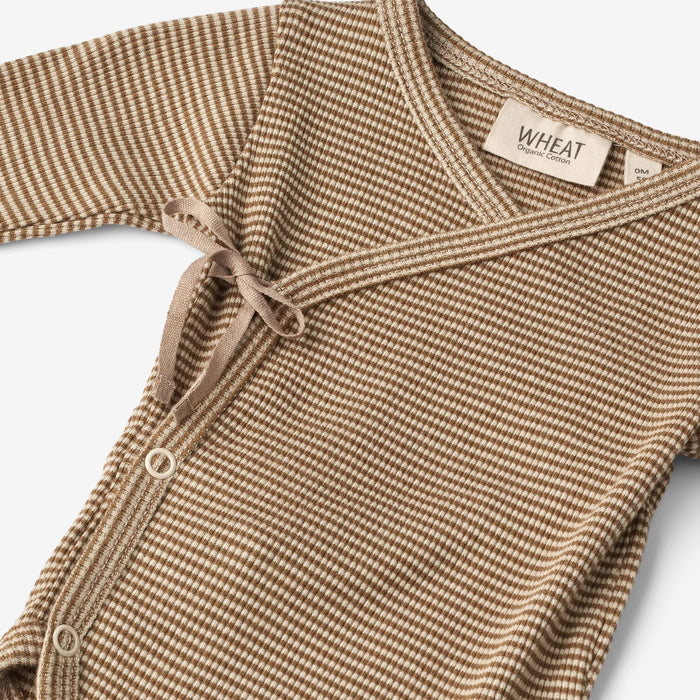 Wheat Main Body Wraparound Chia | Baby Underwear/Bodies 3238 beige rib stripe