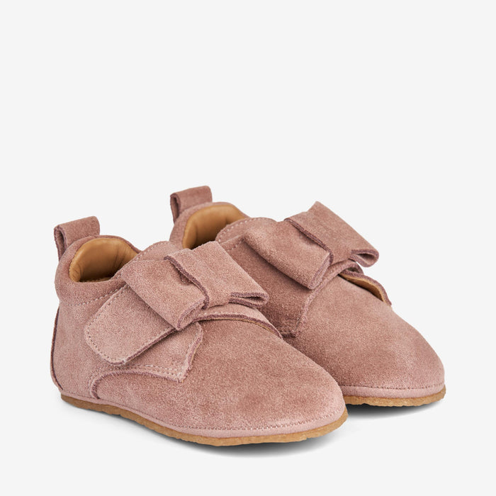 Wheat Footwear Bow Indoor Shoe | Baby Indoor Shoes 2163 dusty rouge