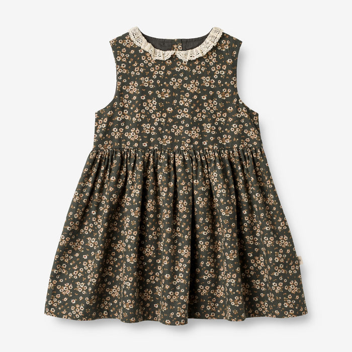 Wheat Main Dress Elma Sleeveless Dress 0027 black coal flowers
