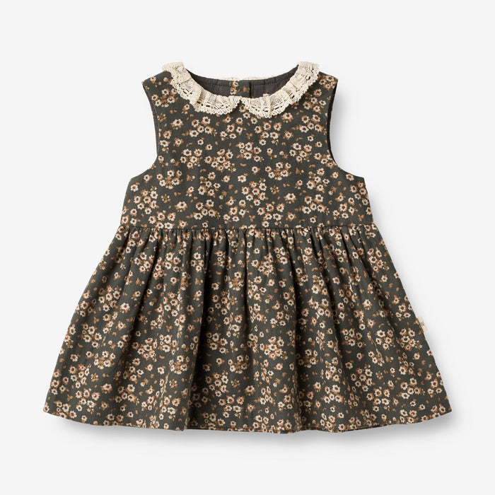 Wheat Main Dress Elma Sleeveless | Baby Dress 0027 black coal flowers