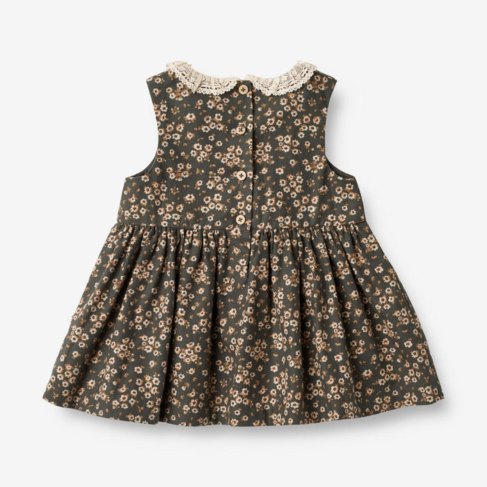Wheat Main Dress Elma Sleeveless | Baby Dress 0027 black coal flowers