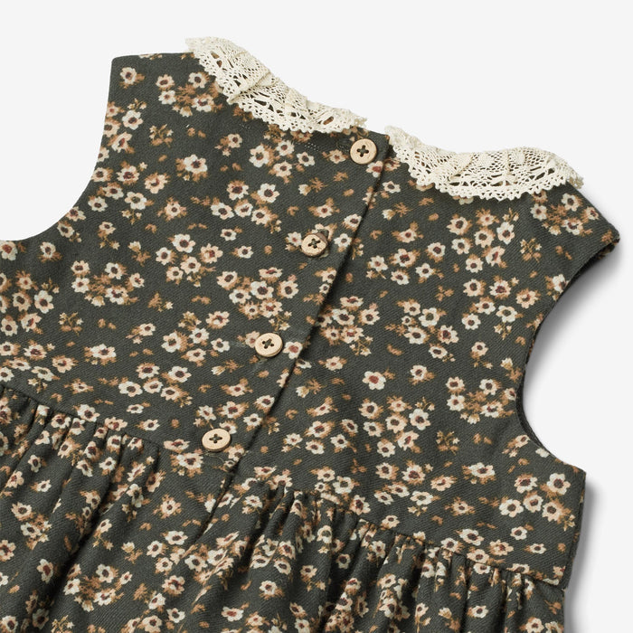 Wheat Main Dress Elma Sleeveless | Baby Dress 0027 black coal flowers