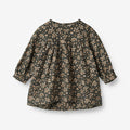 Wheat Main Dress Fenja | Baby Dress 0027 black coal flowers