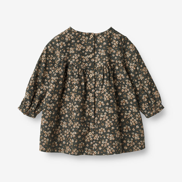 Wheat Main Dress Fenja | Baby Dress 0027 black coal flowers