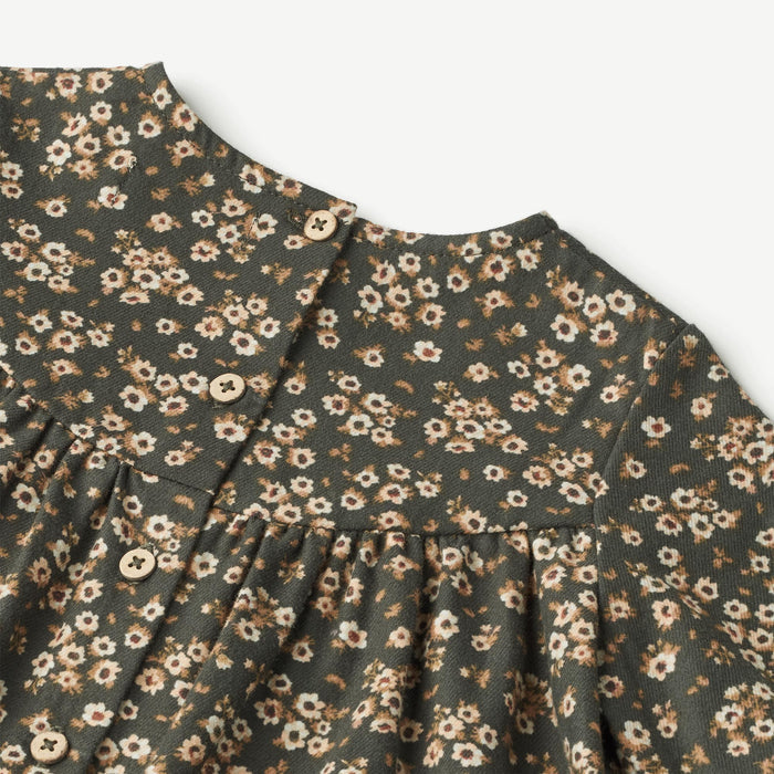 Wheat Main Dress Fenja | Baby Dress 0027 black coal flowers