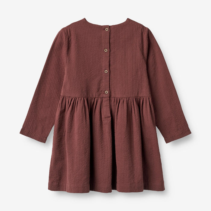 Wheat Main Dress Gunvor Embroidery Dress 2118 aubergine