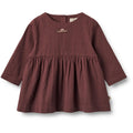 Wheat Main Dress Gunvor Embroidery | Baby Dress 2118 aubergine