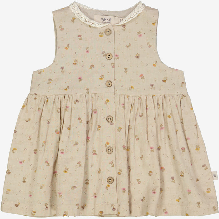 Wheat Main  Dress Josephine | Baby Dress 5058 fossil flowers dot