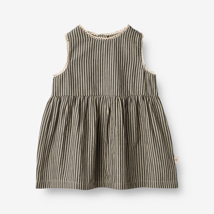Wheat Main Dress Kirsten | Baby Dress 0030 black coal stripe