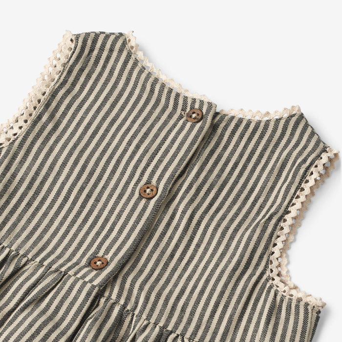 Wheat Main Dress Kirsten | Baby Dress 0030 black coal stripe