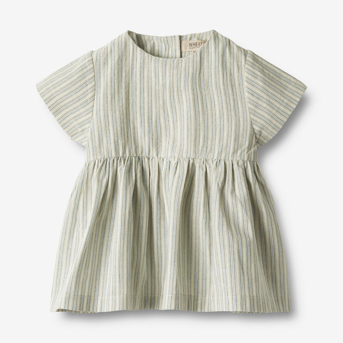Wheat Main Dress S/S Esmaralda Dress 4109 aquablue stripe