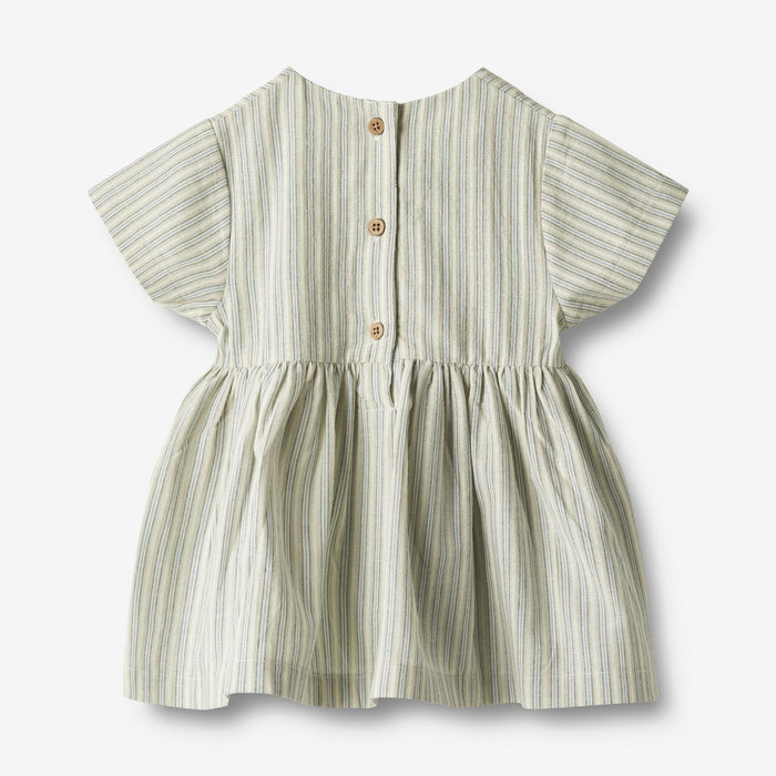 Wheat Main Dress S/S Esmaralda Dress 4109 aquablue stripe