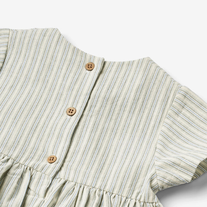 Wheat Main Dress S/S Esmaralda Dress 4109 aquablue stripe