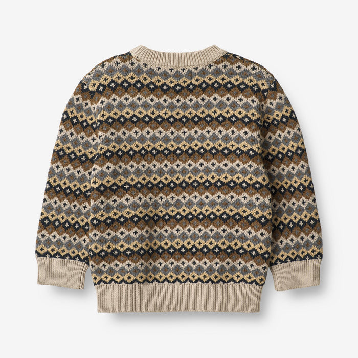 Wheat Main Jacquard Pullover Elias Knitted Tops 9402 multi blue
