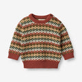 Wheat Main Jacquard Pullover Elias | Baby Knitted Tops 2079 multi red
