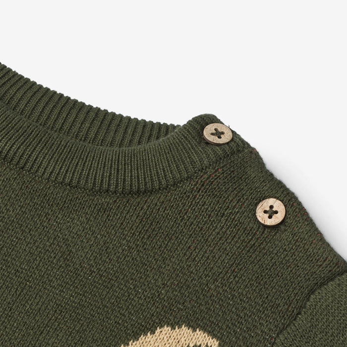 Wheat Main Jacquard Pullover Rocket | Baby Knitted Tops 1687 forest night