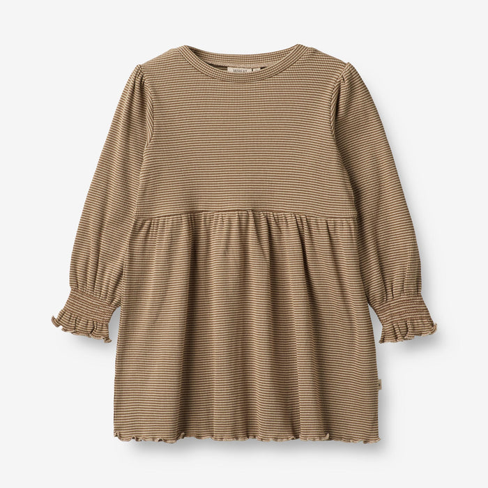 Wheat Main Jersey Dress Eliane Dress 3238 beige rib stripe