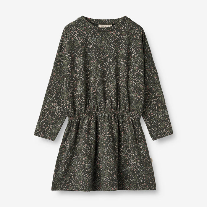 Wheat Main Jersey Dress Selena Dress 0028 black coal small flowers