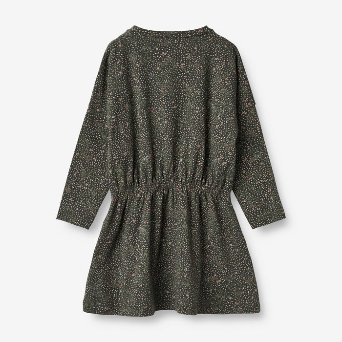 Wheat Main Jersey Dress Selena Dress 0028 black coal small flowers