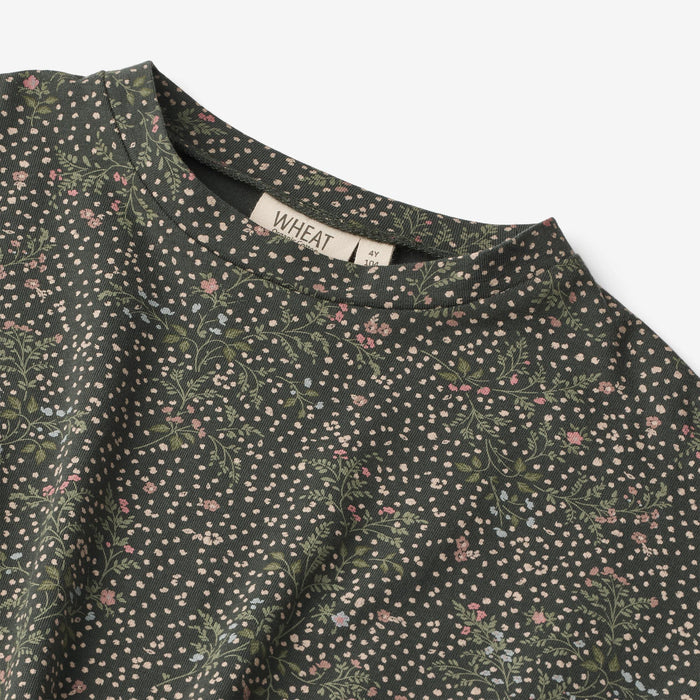 Wheat Main Jersey Dress Selena Dress 0028 black coal small flowers