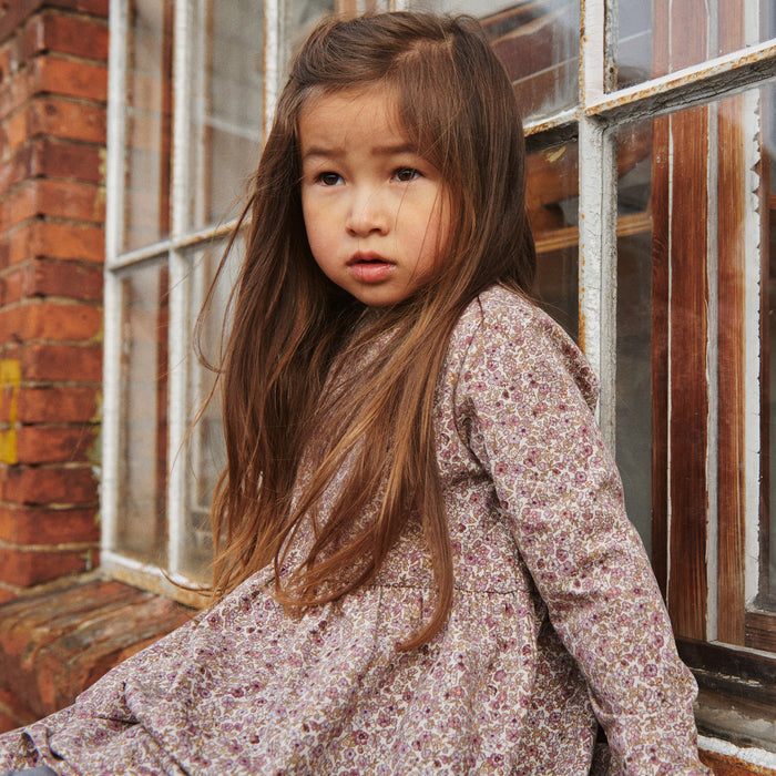 Wheat Main Jersey Dress Sessa Dress 0098 grey rose flowers