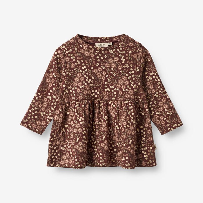 Wheat Main Jersey Dress Sessa | Baby Dress 2117 aubergine berries