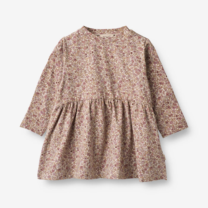Wheat Main Jersey Dress Sessa | Baby Dress 0098 grey rose flowers