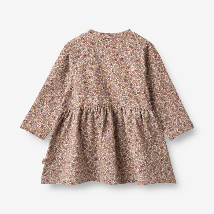Wheat Main Jersey Dress Sessa | Baby Dress 0098 grey rose flowers