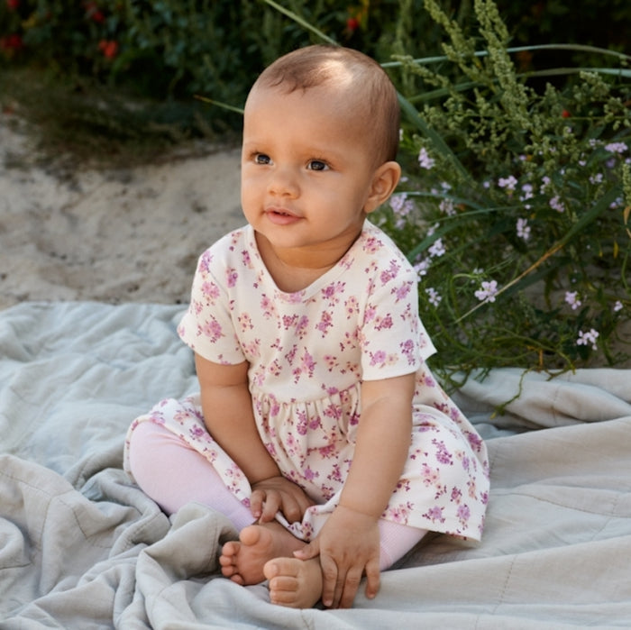Wheat Main Jersey Dress S/S Nova Dress 1478 shell flowers