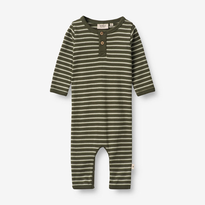 Wheat Main Jumpsuit Finn | Baby Jumpsuit 4076 dark green stripe