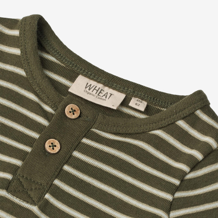 Wheat Main Jumpsuit Finn | Baby Jumpsuit 4076 dark green stripe