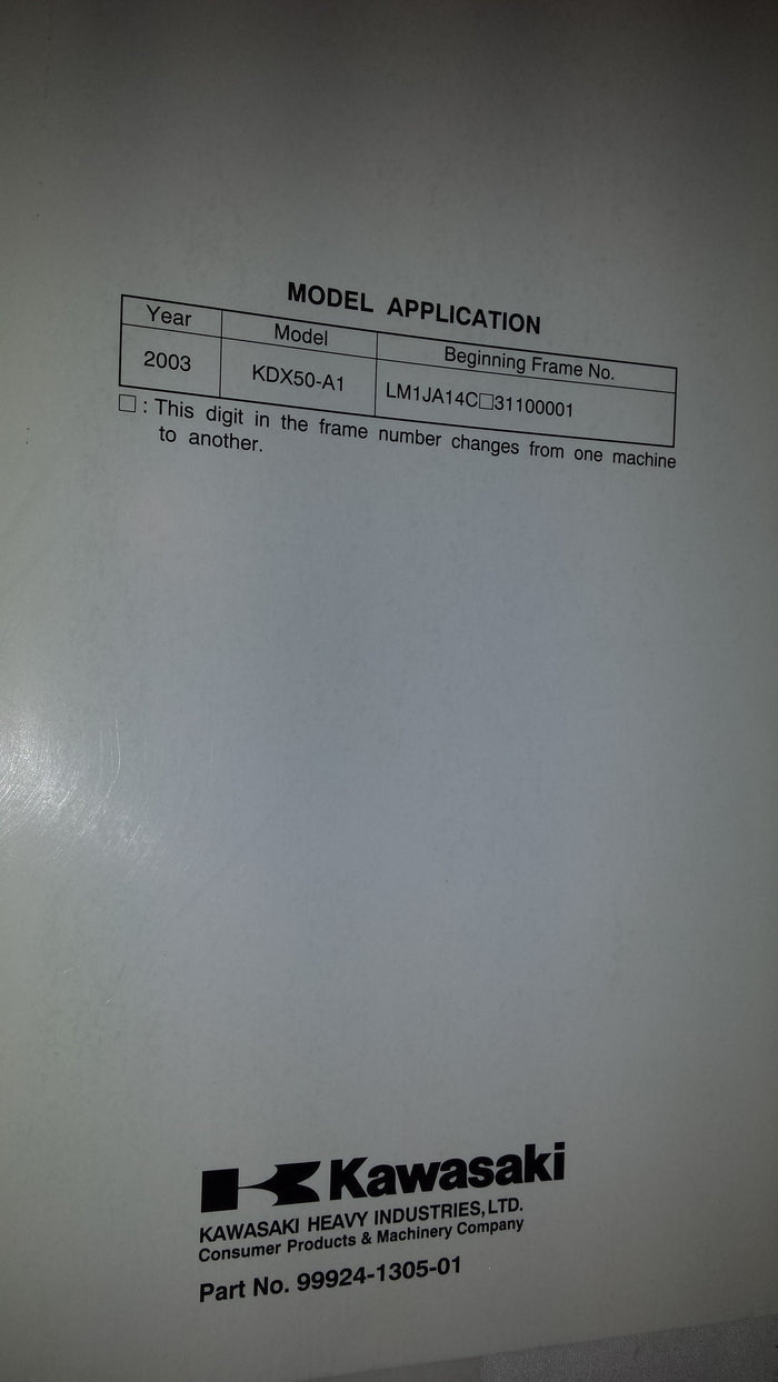 KDX50 Service Manual