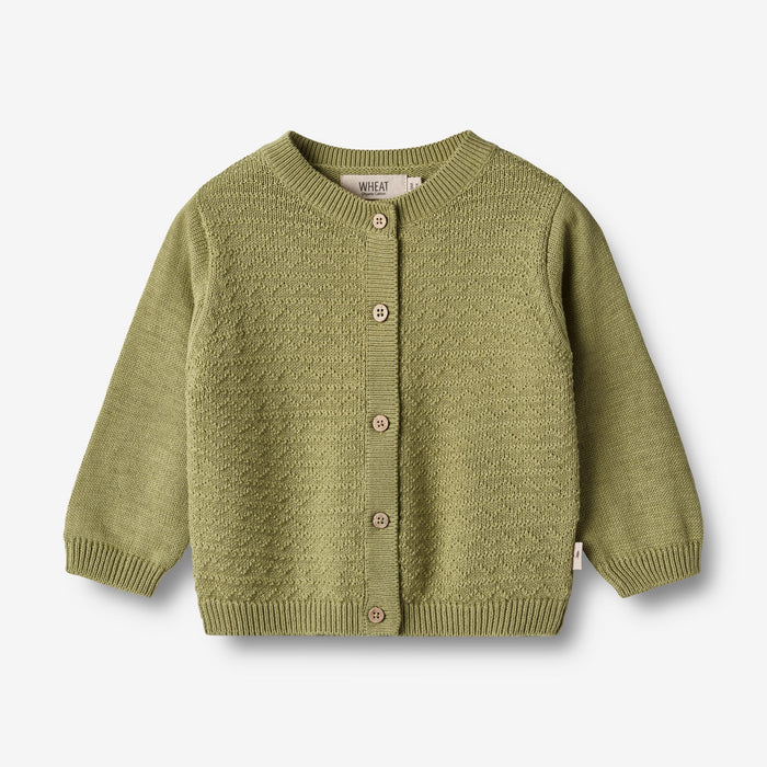 Wheat Main Knit Cardigan Bjørn Knitted Tops 4122 sage