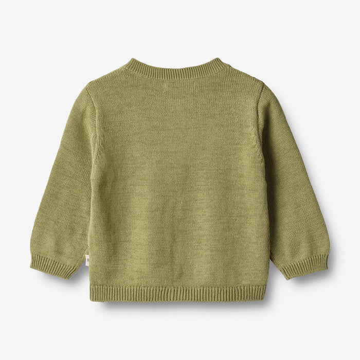 Wheat Main Knit Cardigan Bjørn Knitted Tops 4122 sage