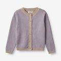 Wheat Main Knit Cardigan Elga Knitted Tops 1345 lavender beige