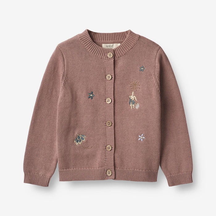 Wheat Main Knit Cardigan Ella Knitted Tops 1349 lavender rose