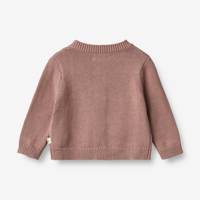 Wheat Main Knit Cardigan Ella | Baby Knitted Tops 1349 lavender rose