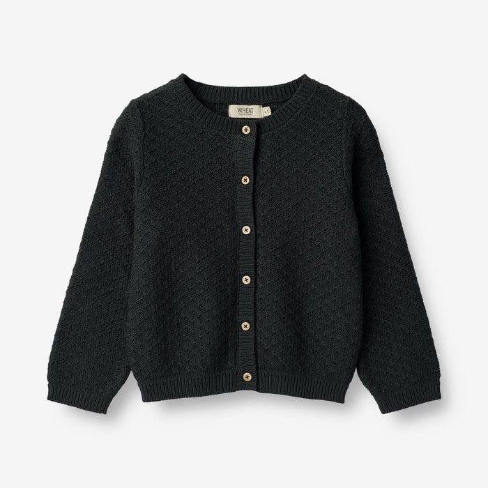 Wheat Main Knit Cardigan Magnella Knitted Tops 1432 navy