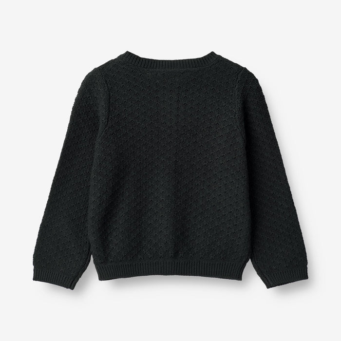 Wheat Main Knit Cardigan Magnella Knitted Tops 1432 navy