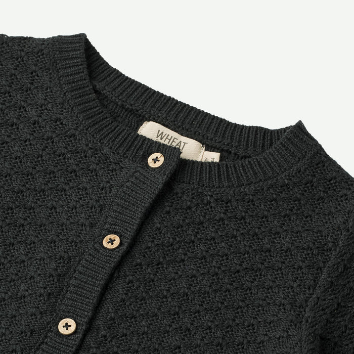 Wheat Main Knit Cardigan Magnella Knitted Tops 1432 navy