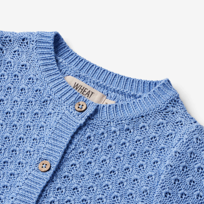 Wheat Main Knit Cardigan Magnella | Baby Knitted Tops 4102 azure blue