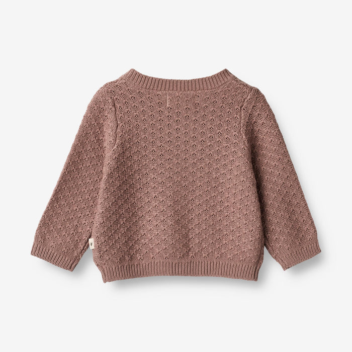 Wheat Main Knit Cardigan Magnella | Baby Knitted Tops 1349 lavender rose