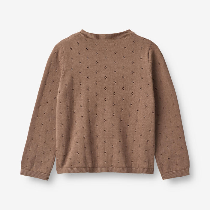 Wheat Main Knit Cardigan Maia Knitted Tops 3004 cocoa brown